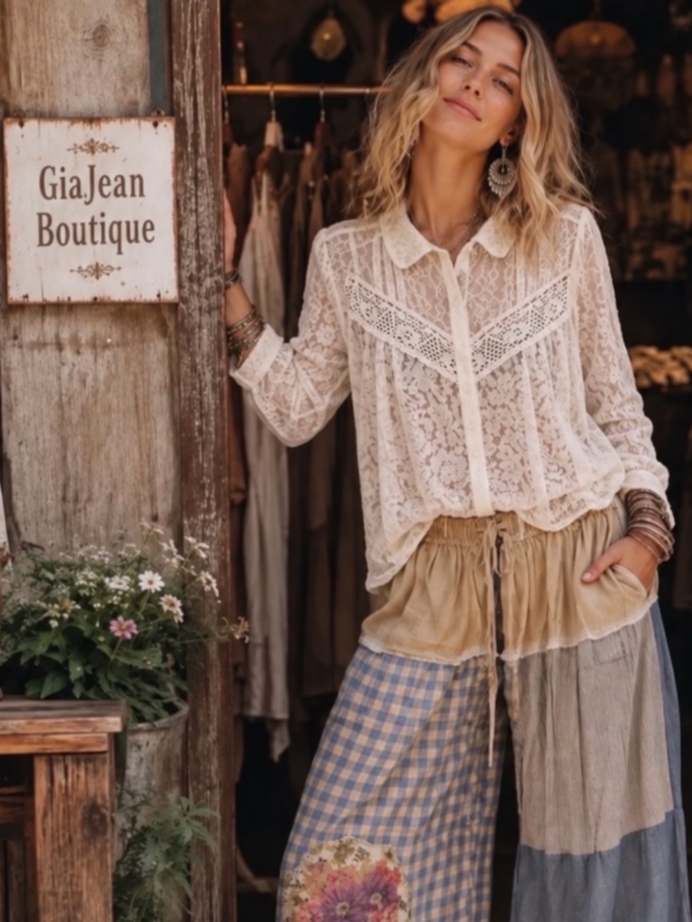 ❤️ JADED GYPSY “ MEDLEY “ JADED GYPSY FLORAL MEDLEY LACE TOP